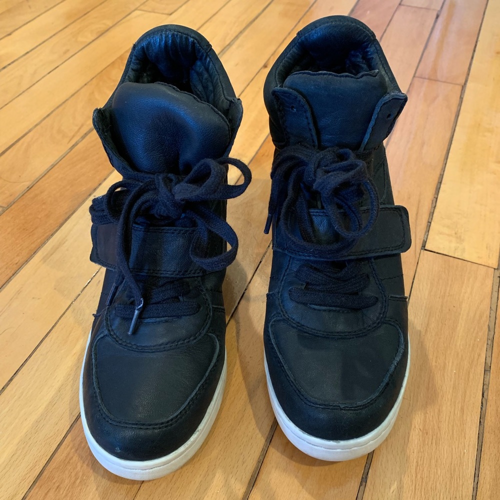 Ash Bowie Leather Wedge Sneaker